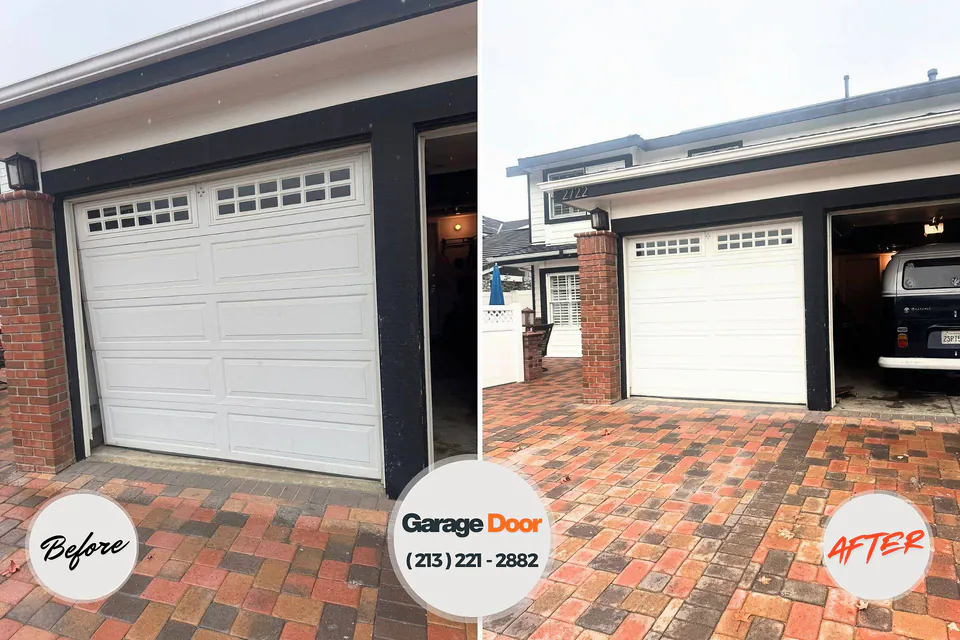 Before and after: garage door repair Gleason, TN